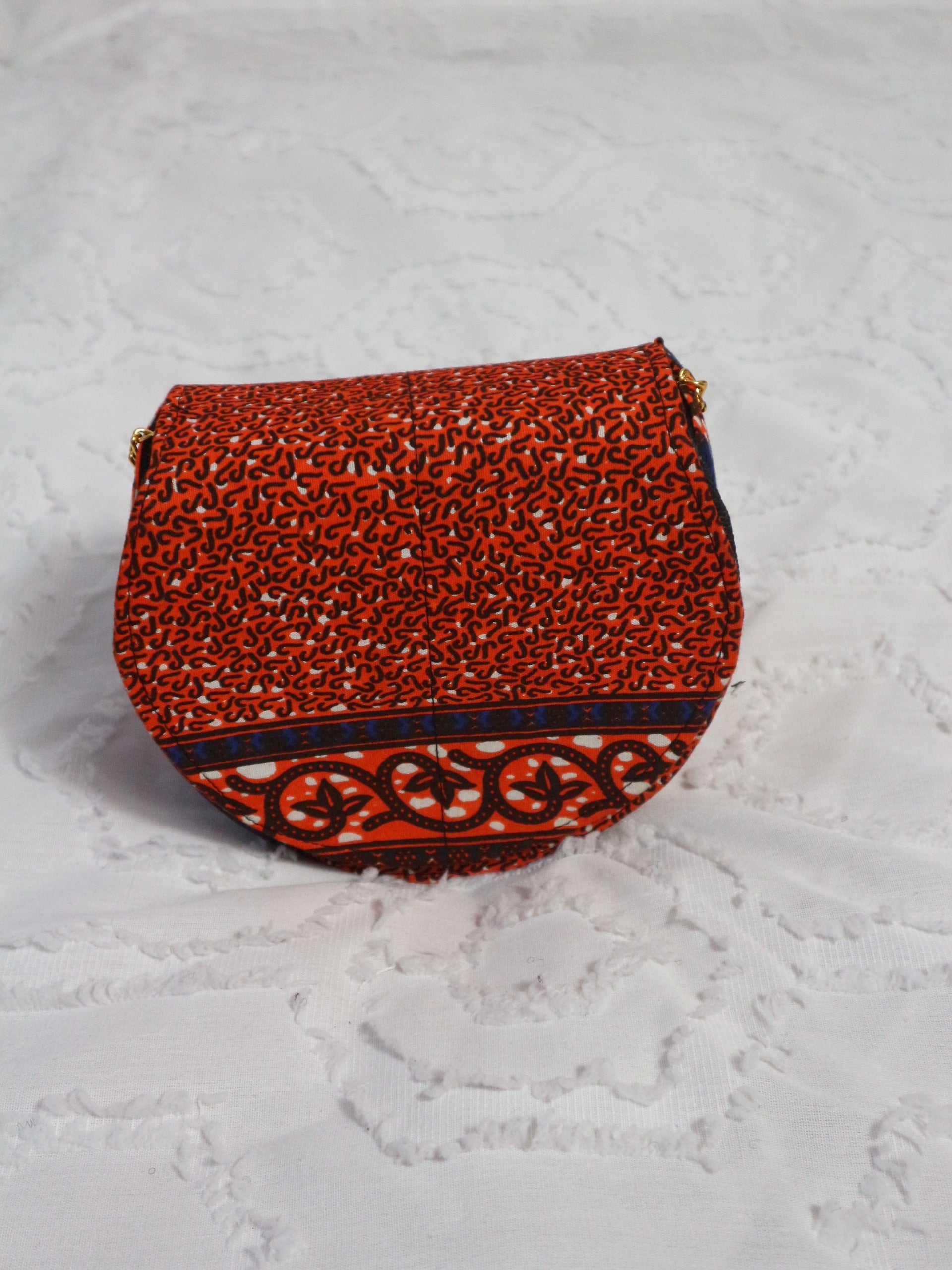 Red African Print Shoulder Bag